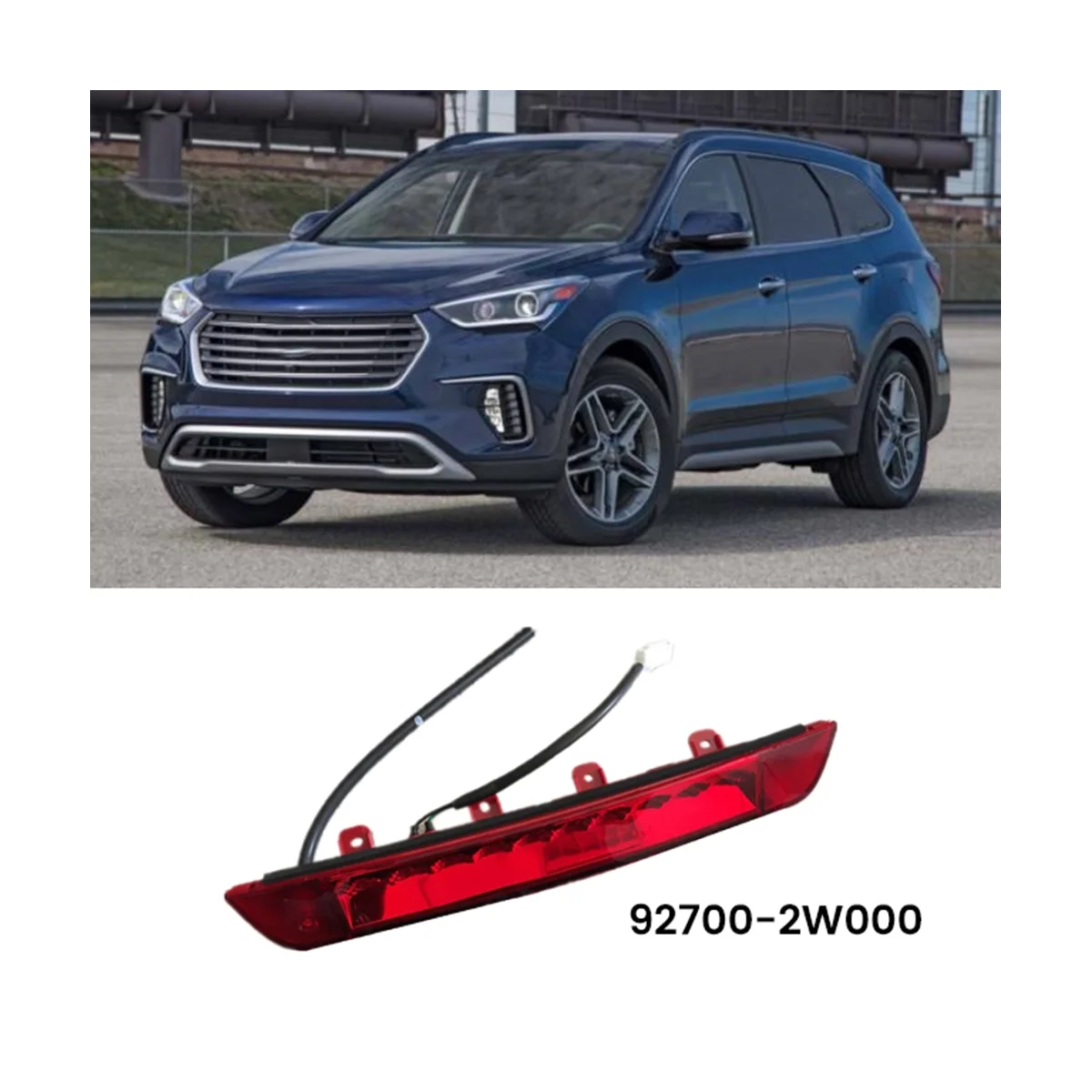 

92700-2W000 High Mount Stop Light Rear High Brake Light Auto for Hyundai Santa Fe 2013-2018