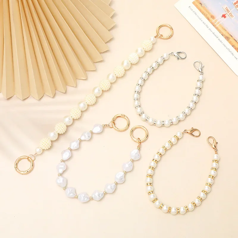 Новый Модный Блестящий жемчужный Брелок с цепочкой ручной работы из бисера