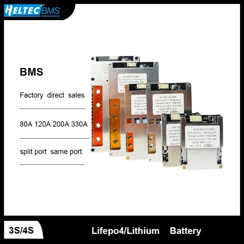 Оптовая продажа Heltec BMS 3S Φ Balance 80A 100A 120A 160A 200A 300A 380 12 6 V/16 8 V 18650 защитная плата для