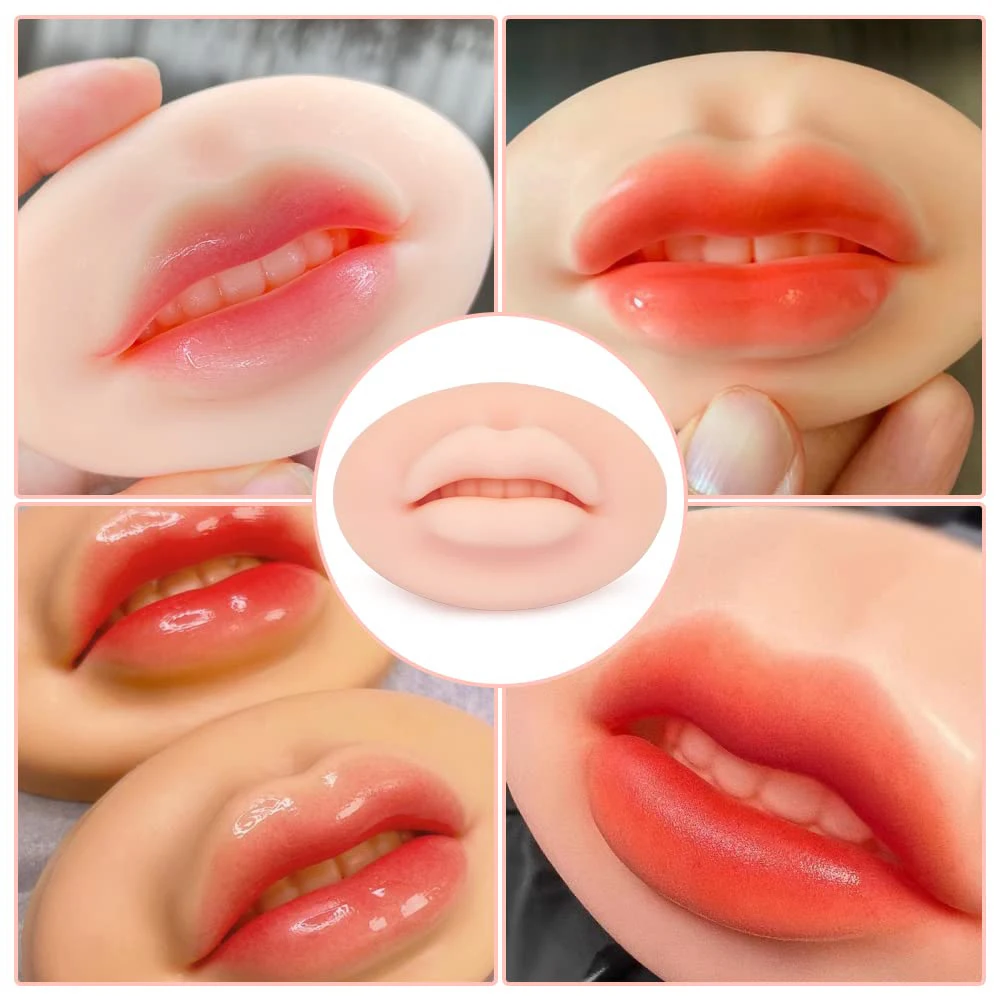 

5D Silicone Practice Lips Reusable Training Mouth Skin For PMU Beginner and Experienced Tattoo Artists Permanent Makeup