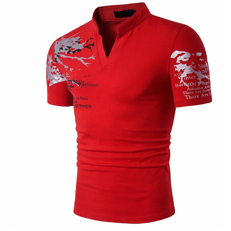 Футболка мужская приталенная с коротким рукавом Повседневный пуловер принтом