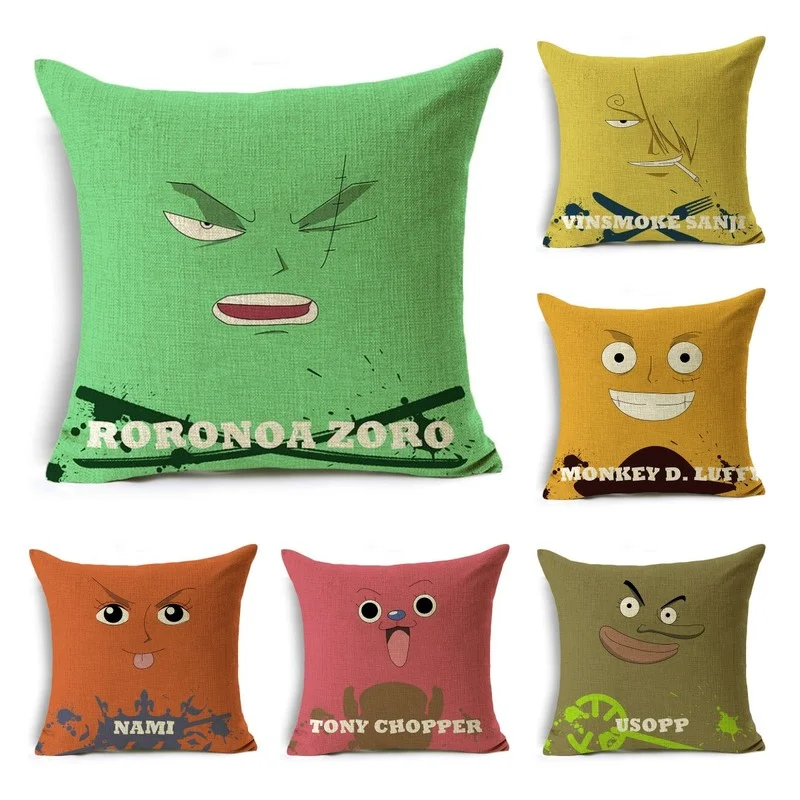

Funny Cartoon Characters Cute Sofa Bedside Cushion Cover Office Nap Pillowcase Home Bedroom Sofa Decoration 45x45cm