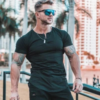 new men t shirt cotton short sleeve undershirt male solid mens tee tops summer brand clothing bodybuilding fitness t shirt homme