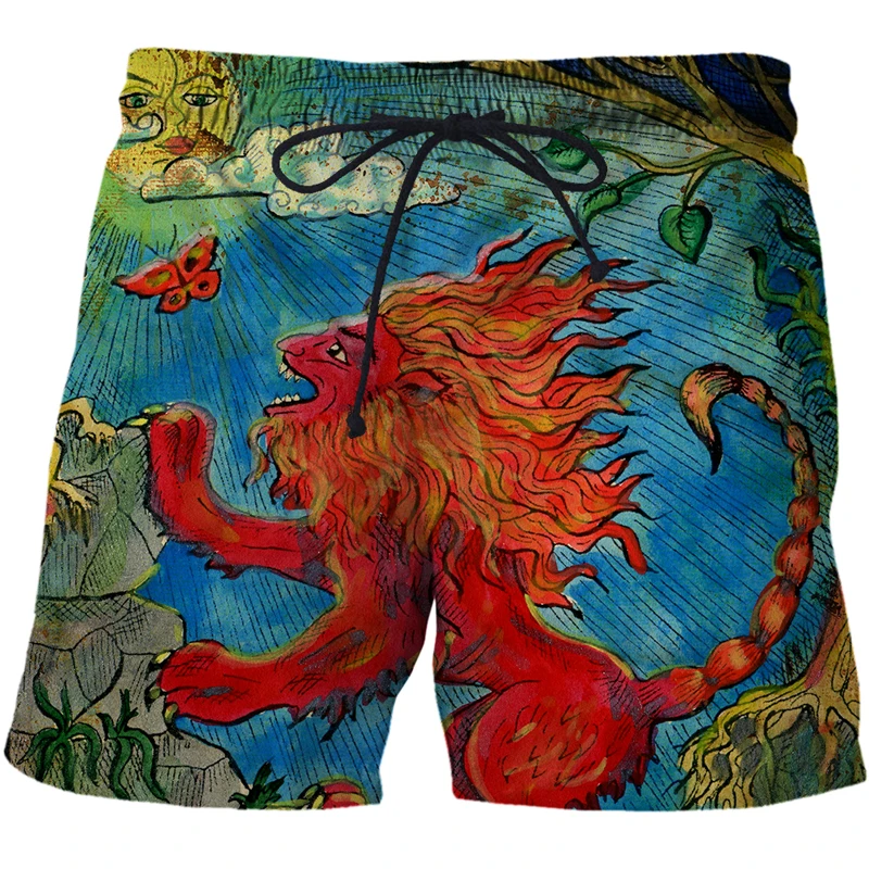 2022 Newest Tarot art pattern Hot Harajuku Men's Summer Casual Shorts 3D Print Loose Beach Brand Shorts Drop Shipping shorts