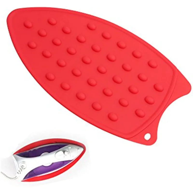 

Multipurpose Silicone Iron Rest Pad for Ironing Board Hot Resistant Mat,Silicone Heat Resistant Iron Rest Pad (Red)