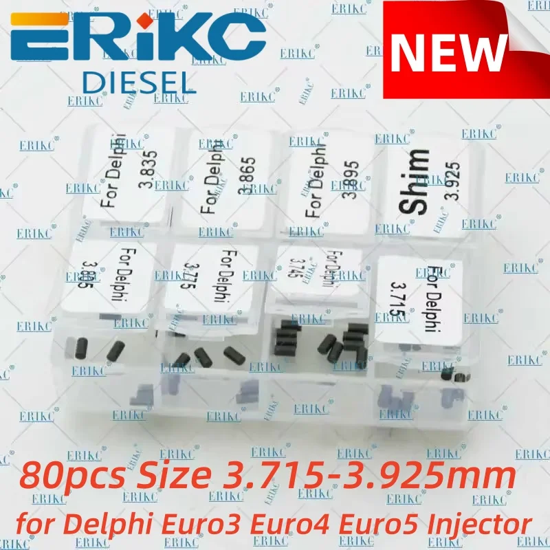 

9308-028K Набор подъемных прокладок для калибровочных форсунок, размер 3,715-3,925 мм, 80 шт., штифт топливной форсунки Common Rail для серии инжектора