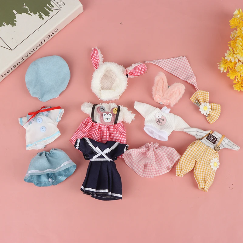 

16 cm Doll BJD Clothes 6 inch For Dolls Toys White Wedding Dress Spring Summer Winter Season Clothing Suit Furs For Girls