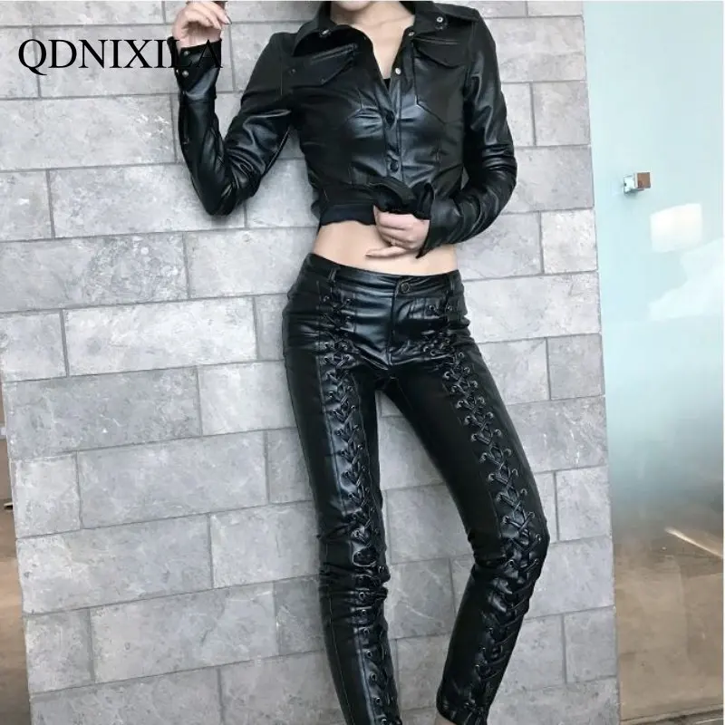 2023 Women's Shirt Spring PU European Long Sleeve Shirt Versatile Top Slim Leather Women Shirts and Blouses Blusas Para Mujer