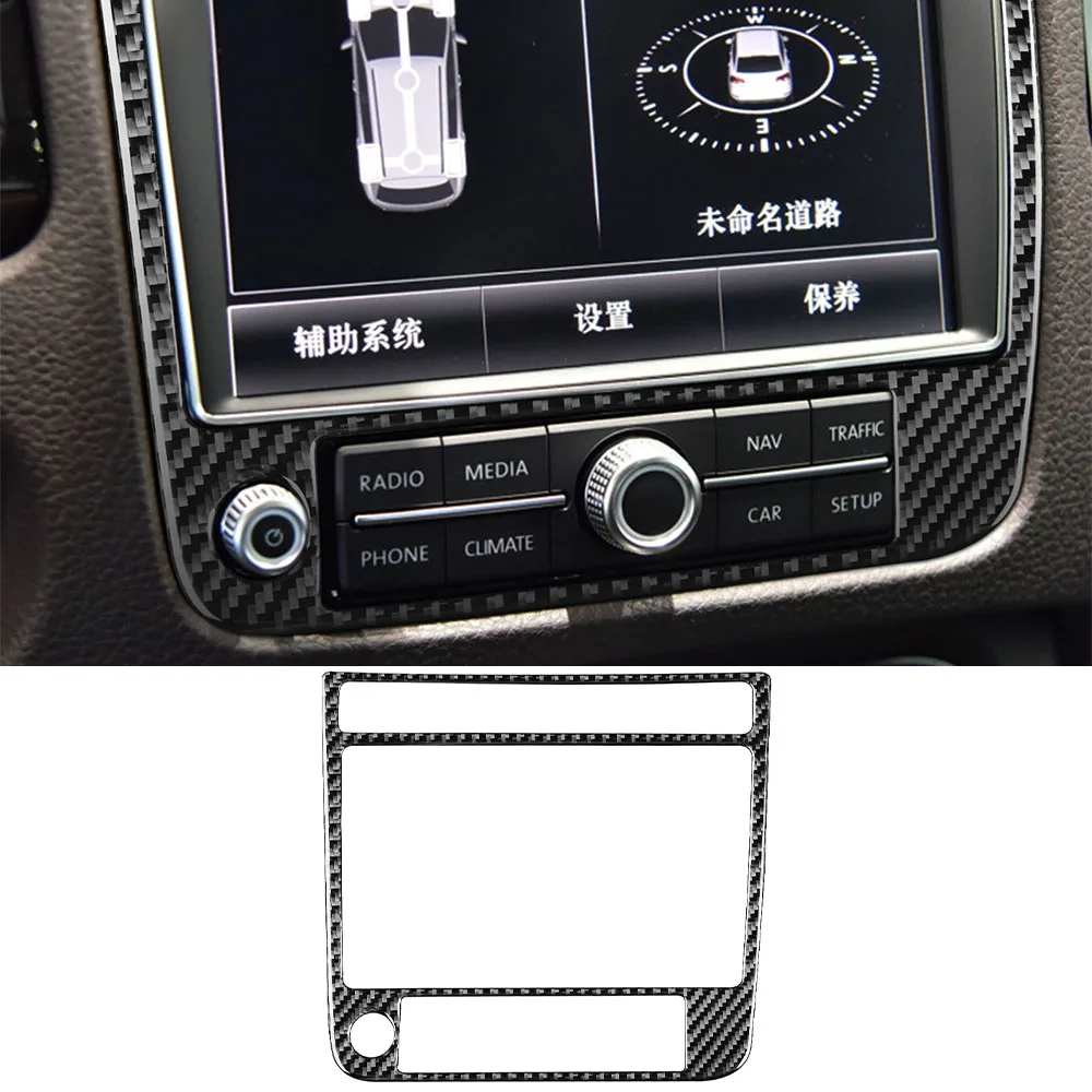 

Central Control Navigation Gps Decoration Cover Decal for Volkswagen Touareg 2011-2018 Car Interior Accessories Carbon Fiber