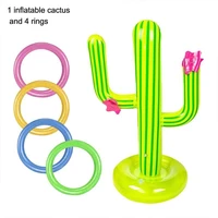 2022 swimming pool accessories inflatable cactus ring toss game set floating pool toys beach party supplies party bar travel