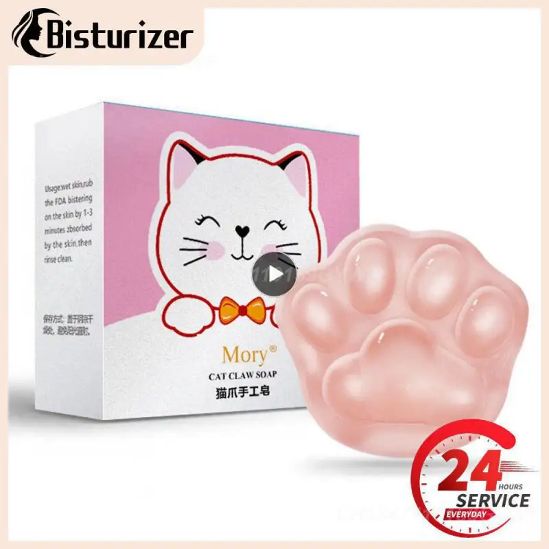 

Face Soap 80g Skin Care Jelly Cat Claw Soap Cute Moisturizing Essential Oil Soap Bathroom Accessories Mite Removal Soap