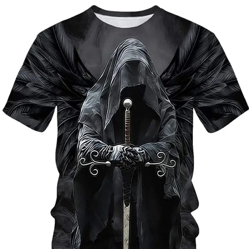 

Men's T Shirts Clothing 3D Vintage Skull Print T Shirts Summer Short Sleeve Hip Hop O Neck Oversized T Shirts Hot Sale Metal
