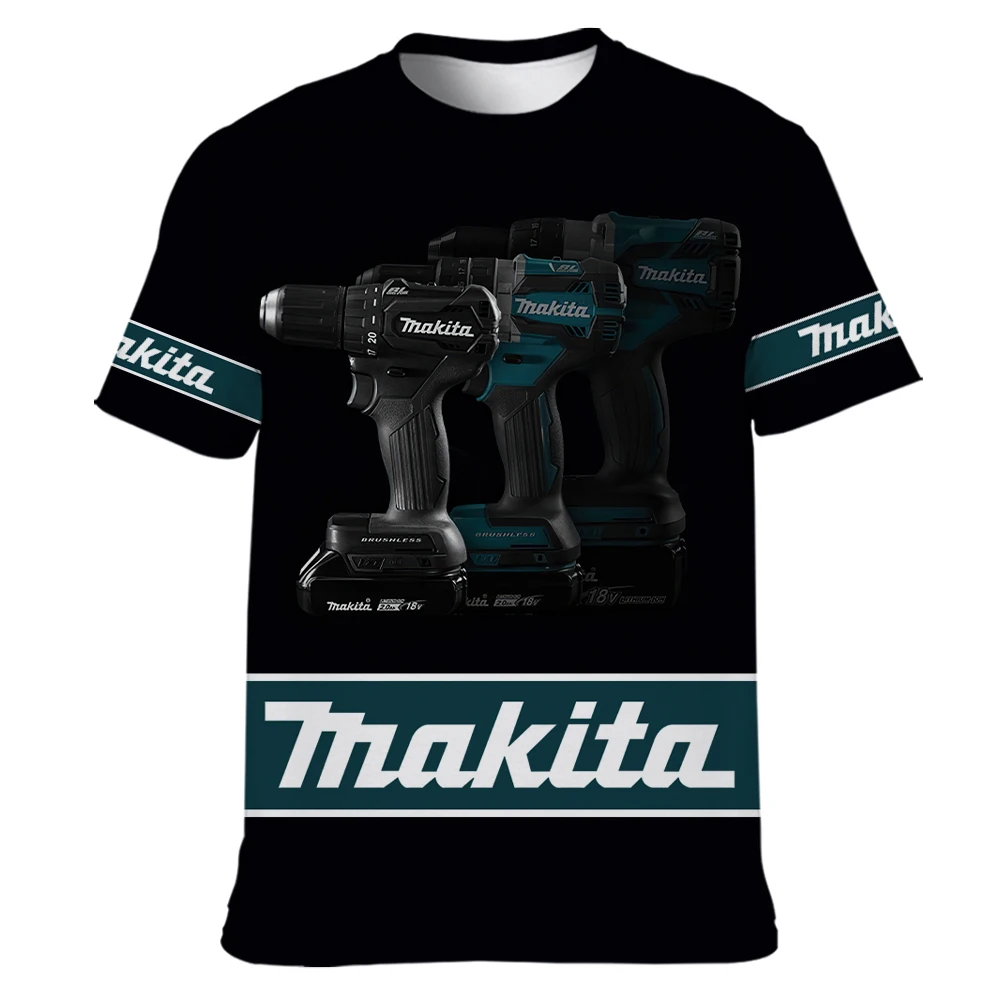 

Makita Tools 3D Printed Men's T-shirts Casual Round Neck Sports Tops Loose Breathable Oversized Tee Shirts For Men And Women 6XL