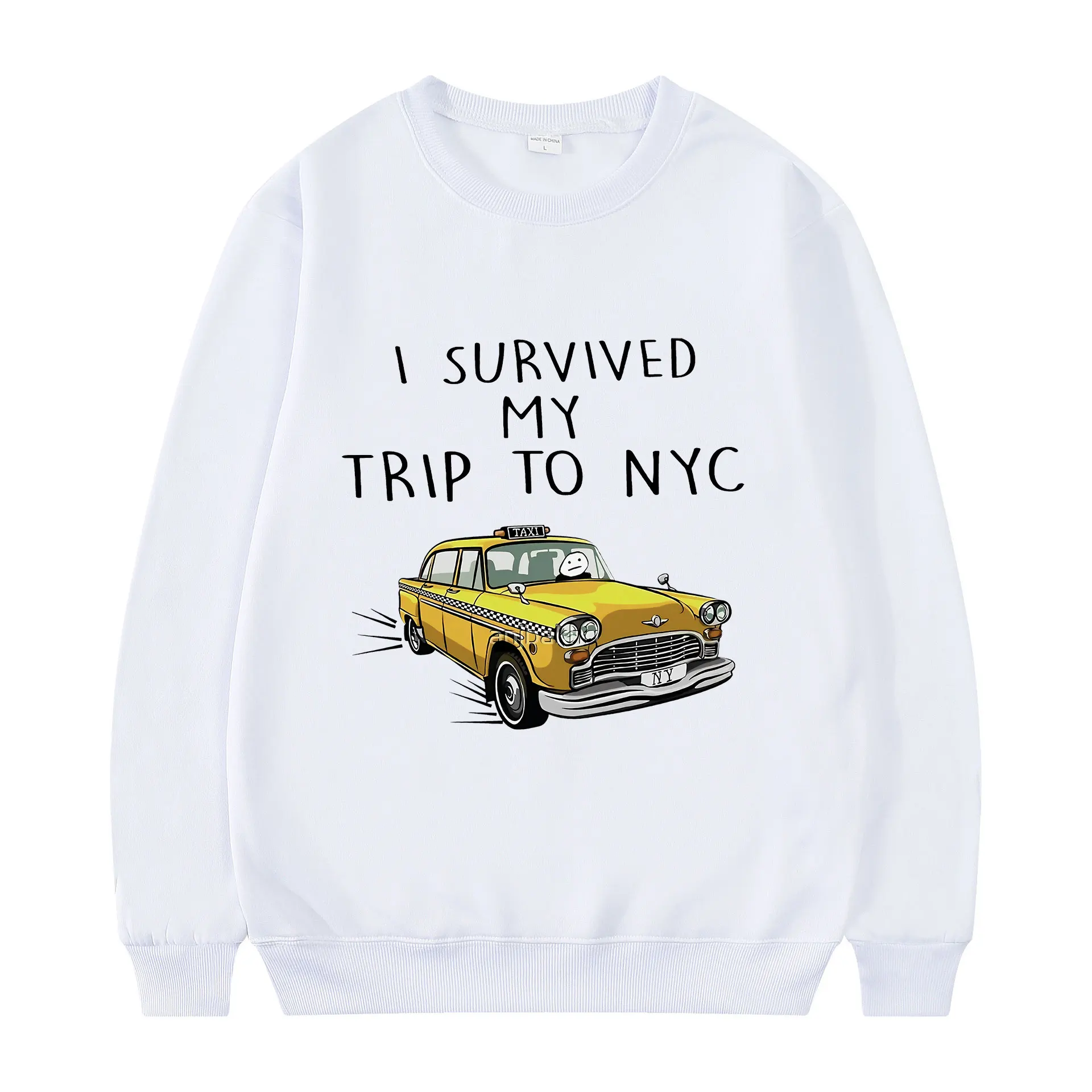 

Tom Holland Same Style I Survived My Trip To NYC Fleece Crewneck Sweatshirt Male Female Autumn Spring Hoody Pullover Unisex