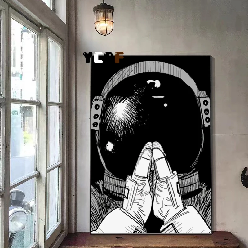 Черная манга дневная печать черная ужас настенные художественные принты