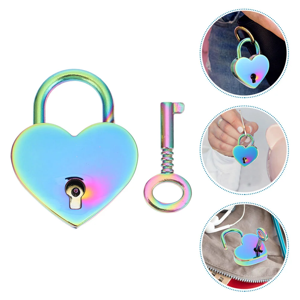 

Love Lock Luggage Heart-shaped Wishing Plating Couple Colorful Decor Decorative Wedding Metal Padlock Bag Hanging