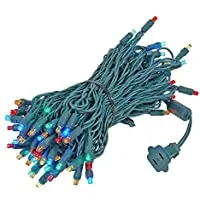 

Novelty Lights 100 Light LED Christmas Mini Light Set, Outdoor Lighting Party Patio String Lights, Multi, Green Wire, 50 Feet
