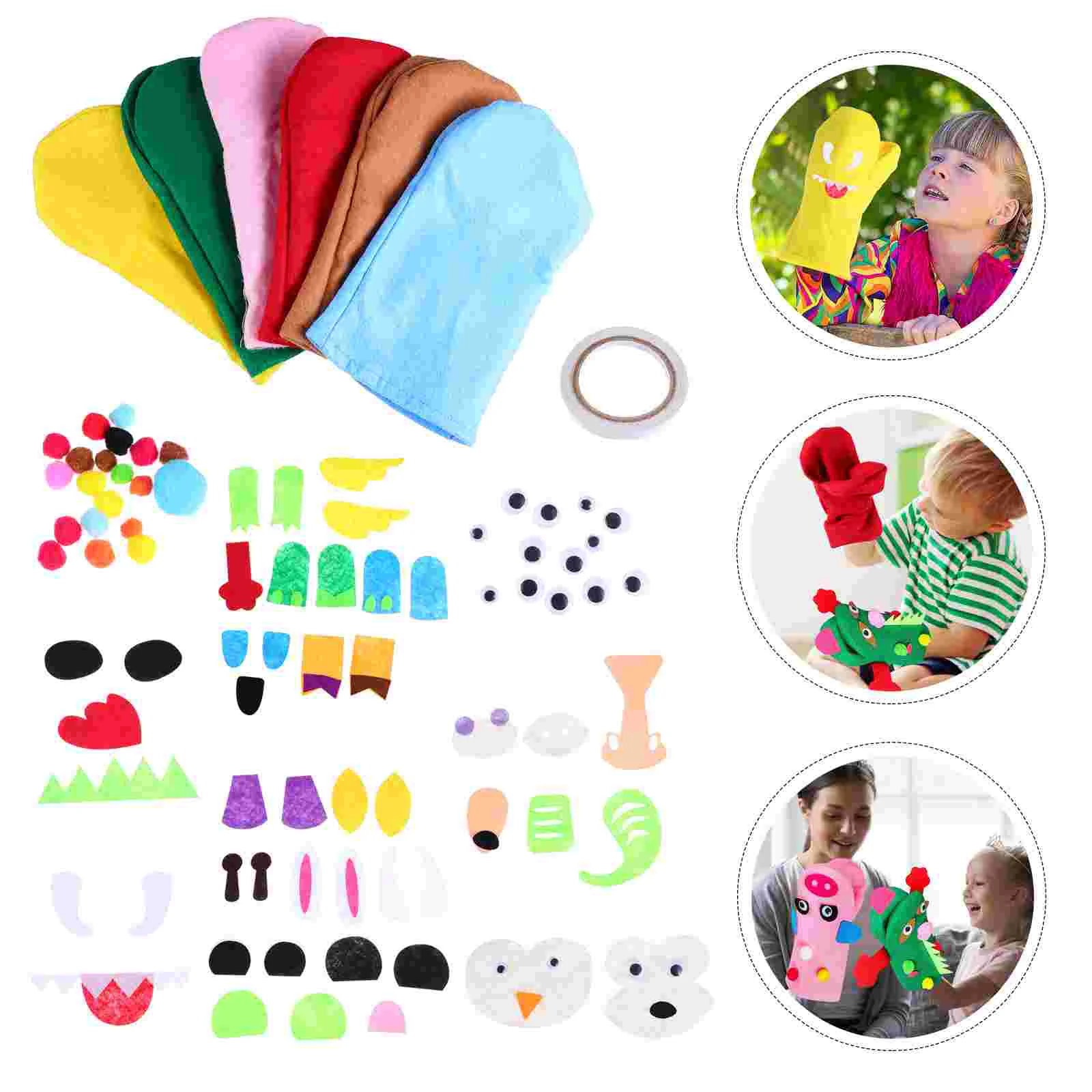 

Hand Puppet Kit Handmade Puppets Materials DIY Felt Crafts Kids Accessories Supplies