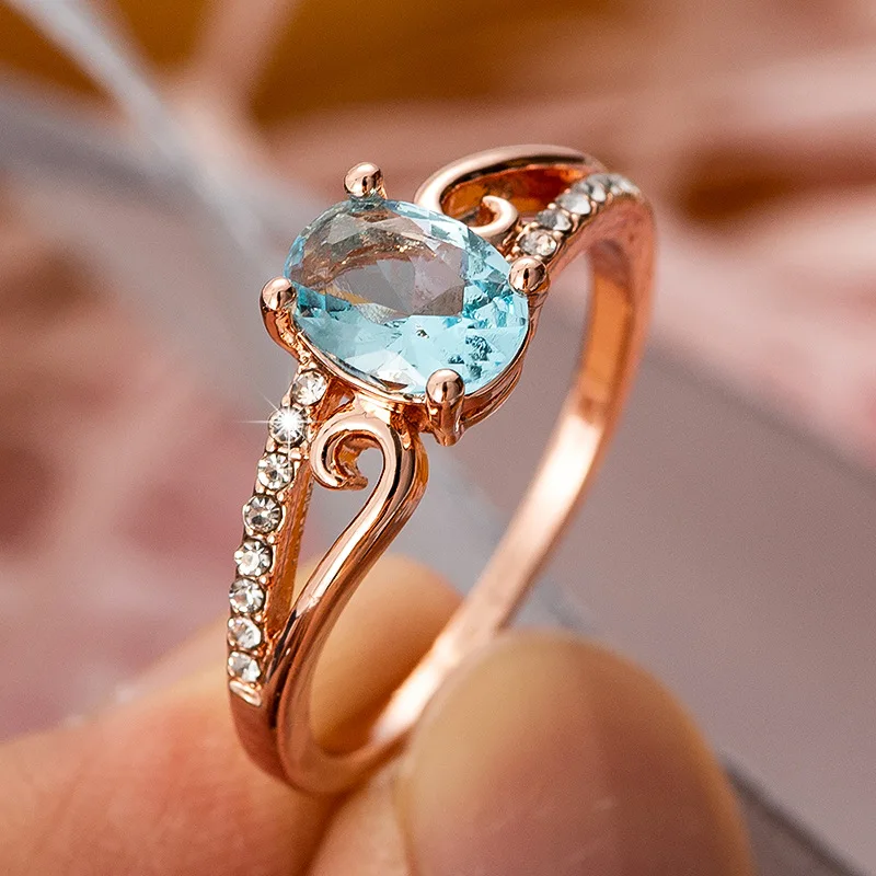 

Elegant Bridal Wedding Ring Fashion Jewelry Exquisite Oval Zircon Rings for Women Engagement Gifts Best Selling Products 2022