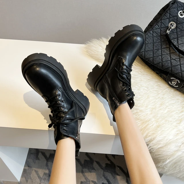 Vrouwen Laarzen Winter Herfst Mode Vrouwen Korte Laarzen Britse Stijl Dikke  Zolen Vrouwen Motorlaarzen Platform Shoes 2022 New | АлиЭкспресс