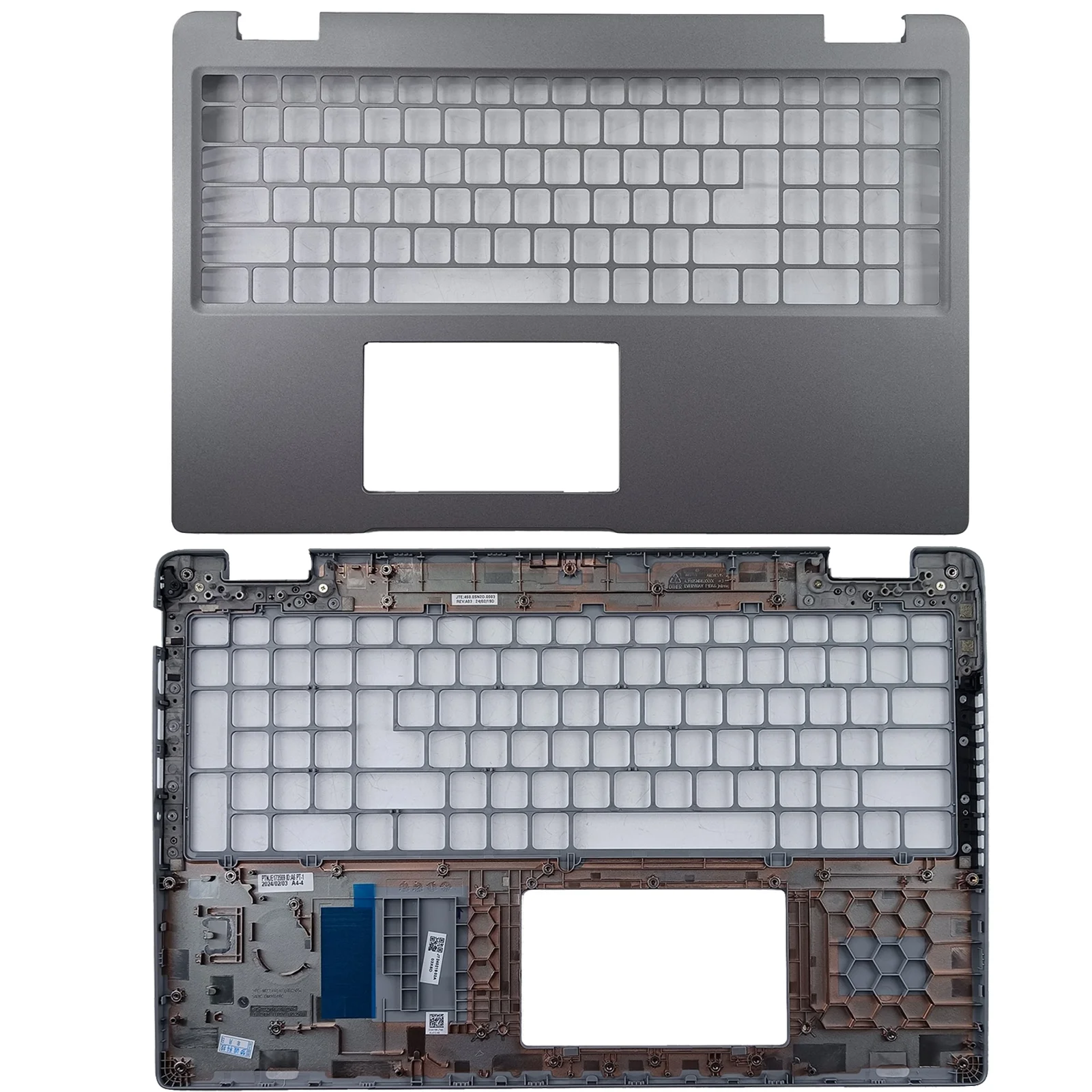 Фото 0N1Y6M N1Y6M Верхняя крышка корпуса (пальмрест) для ноутбуков Dell Latitude 5540, Precision 3580, M3580, C-крышка, рамка клавиатуры №1