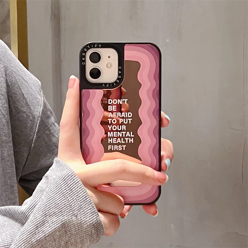 

Korea Fashion Rainbow Vanity Mirror Phone Case For iPhone 14 13 12 11 Pro X Xr Xs Max 7 8 Plus 2023 New Luxury Color Cover