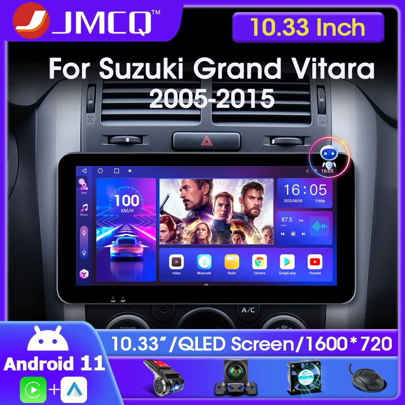 

2022 New 10.33" Android 11 Car Radio For Suzuki Grand Vitara 3 2005-2015 QLED Multimidia Video Player 4G Carplay GPS Navigaion