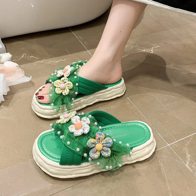 

Women Beach Flip Flops Fashion Flowers Summer Sandals Wedges Flip Flops Platform Shoes Women Casual Slippers Zapatillas
