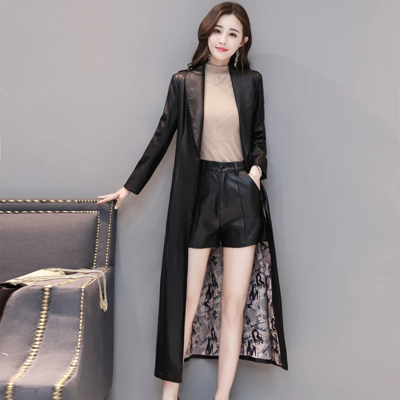 Autumn Winter Long Jackets Thicken Genuine Leather Coat 2022 New Women Genuine Sheepskin Jacket Office Lady Trench Outerwear