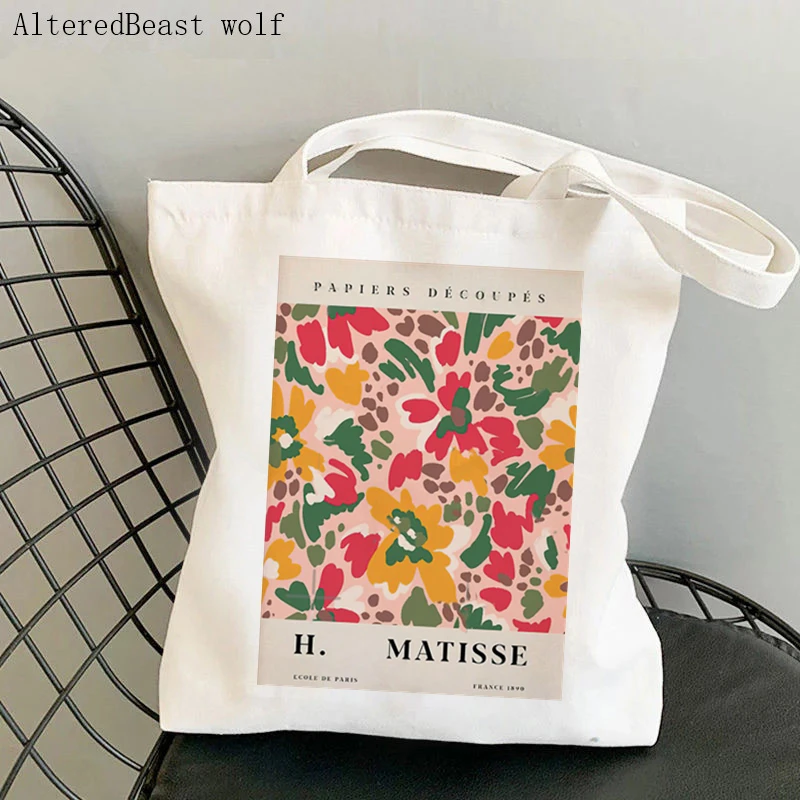 

Women Shopper bag Henri Matisse Color Full Flower Bag Harajuku Shopping Canvas Shopper Bag girl handbag Tote Shoulder Lady Bag