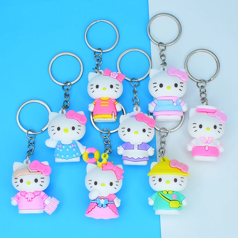 Брелок для ключей Hello Kitty милый мультяшный брелок-кукла KT мультяшная кукла
