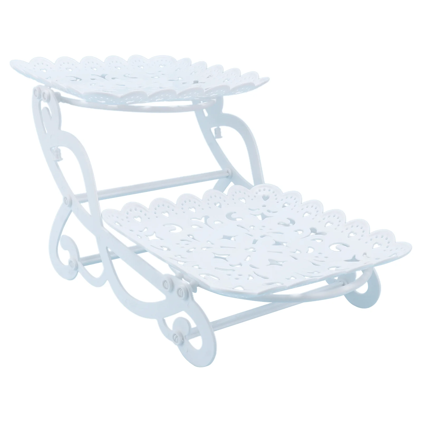 

Dessert Serving Stand Display Wedding Tiered Platters Plate Tier Trays Snack Birthday Holder Cupcake 2 Fruit Rack White Food