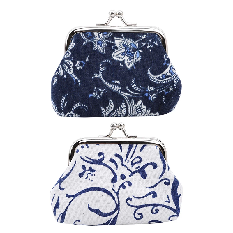 

1 Pc Mini Wallet Lady Retro Vintage Blue White Porcelain Design Small Wallet Coin Purse Women Hasp Purse Clutch Bag Kids Girls