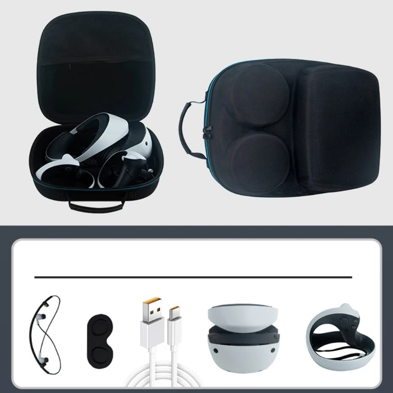 

Portable Travel Carrying Compatible For PS VR2 Storage Bag Large Capacity Headset Protective Cover Bag Accessories H8WD