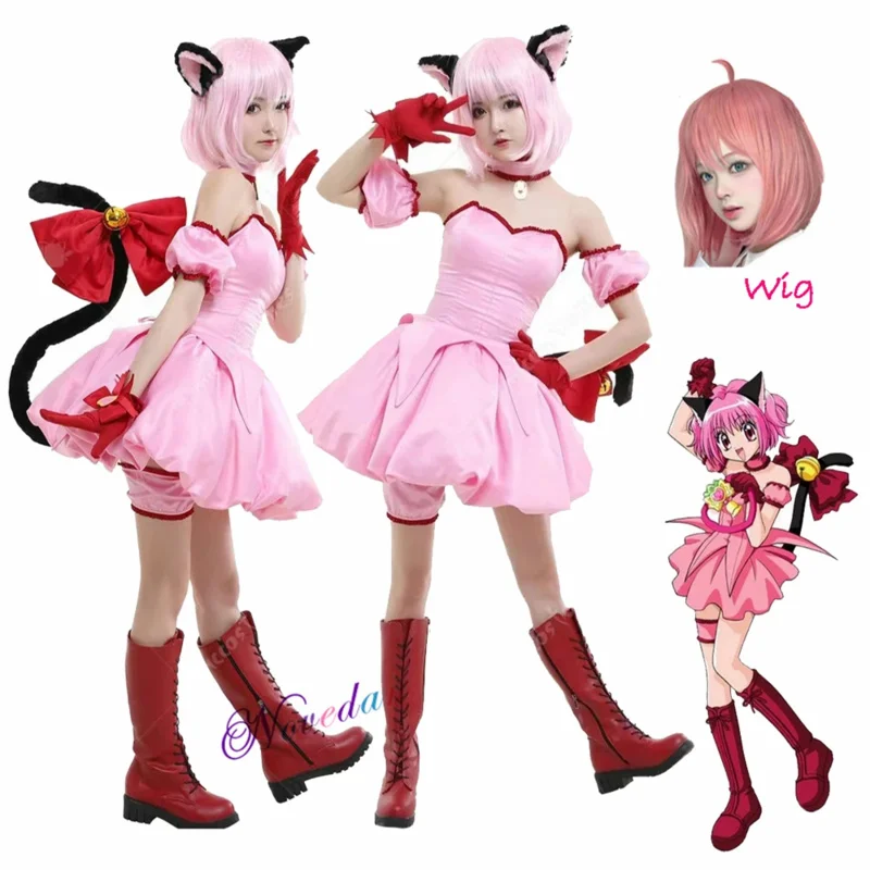 Аниме Tokyo Mew Power Momomiya Ichigo карнавальный костюм детская униформа для девочек парик