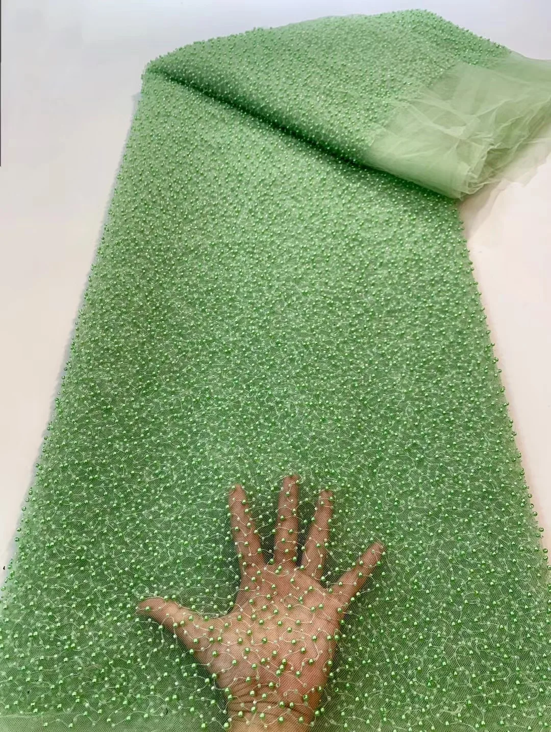 Новые бусины и блестки 2024 тканевое платье для женской вышивки Сетчатое кружево