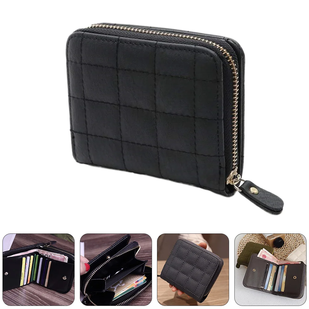 

Wallet Purse Zipper Mini Case Women Students Embroidered Money Short Clip Bifold Slim Pockets Pocket Storage Square Minimalist