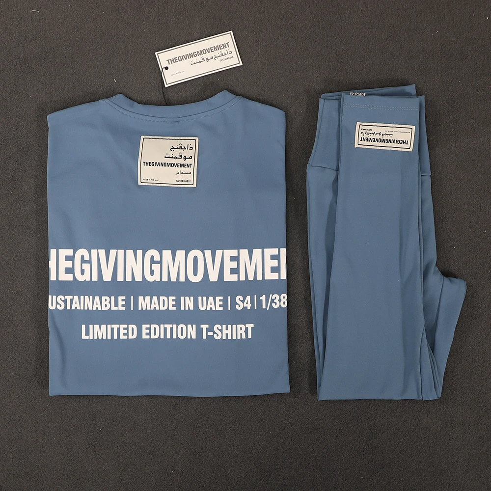 

TGM Activewear Suits Men's Women's Short-sleeved Tshirts Loose Tees + Leggings Yoga Pants Two Piece Sets Workout Running Clothes