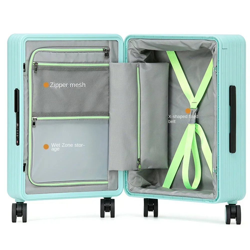 Новый популярный чемодан с широкой ручкой открывающийся спереди багажный сумки