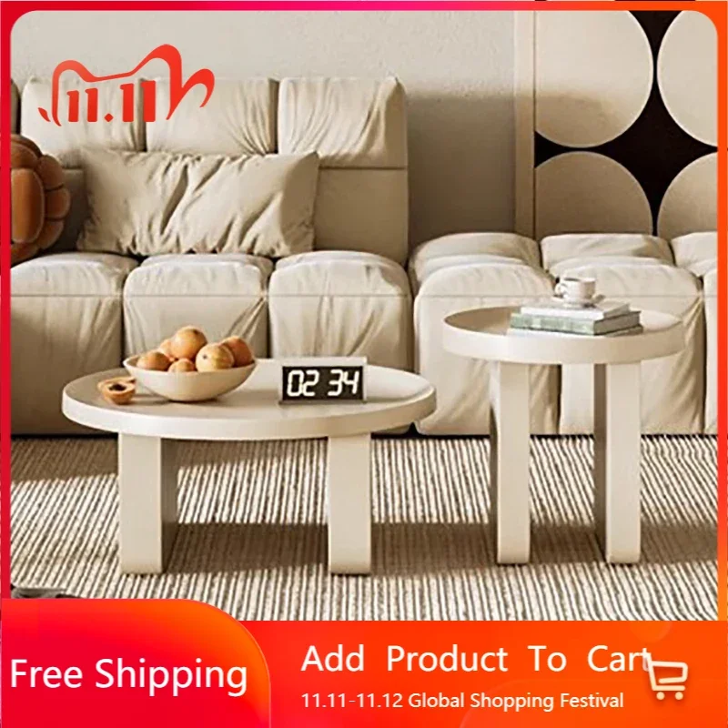 

Luxury Nordic Round Coffee Table Modern Living Room White Mobile Hallway Coffe Tables Center Mesa Auxiliar Auxiliary Furniture