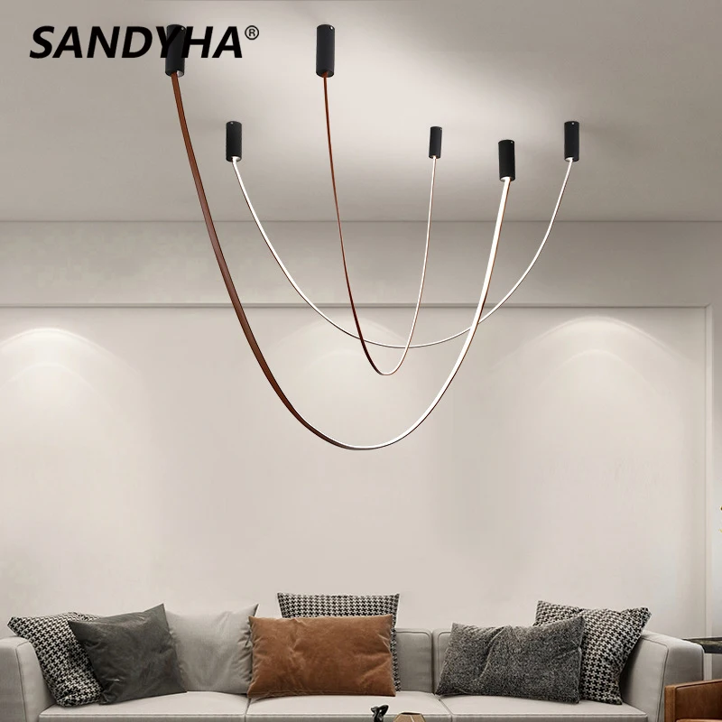 

Nordic Belt Pendant Lights Lamparas Colgantes Para Techo Lustres Para Sala De Jantar Chandeliers for Living Dining Room Bedroom