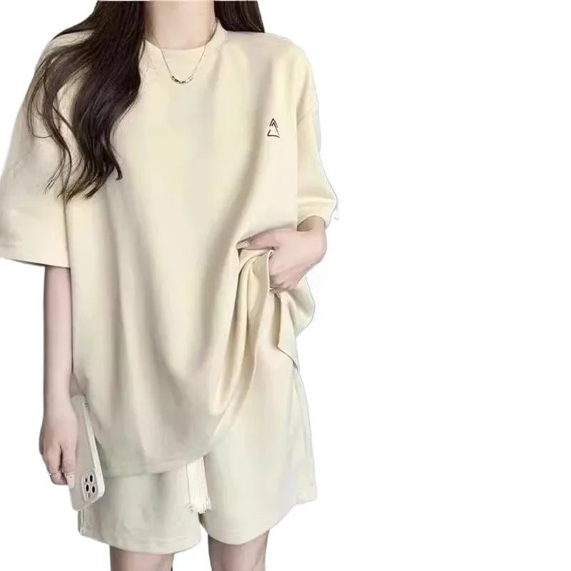 Женский Повседневный комплект из двух предметов Свободный свитшот с коротким