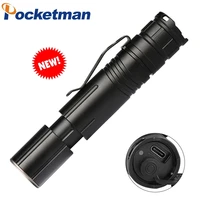 portable xhp50 led flashlight 4 modes type c rechargeable telescopic zoom torch waterproof outdoor camping fishing with pen clip