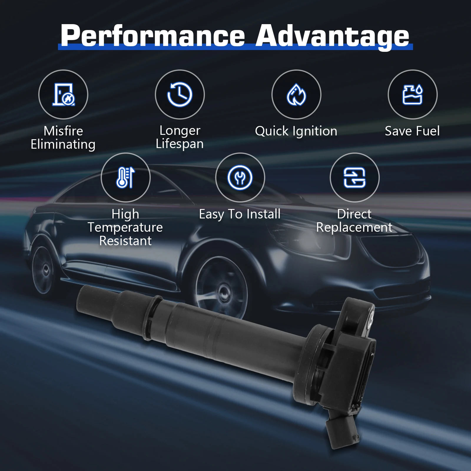 Фото 6 комплектов катушек зажигания иридиевых свечей зажигания для Toyota Tacoma 4-Runner Camry Solara UF495 2003-2019 90919A2001 B284 9091902248 №4