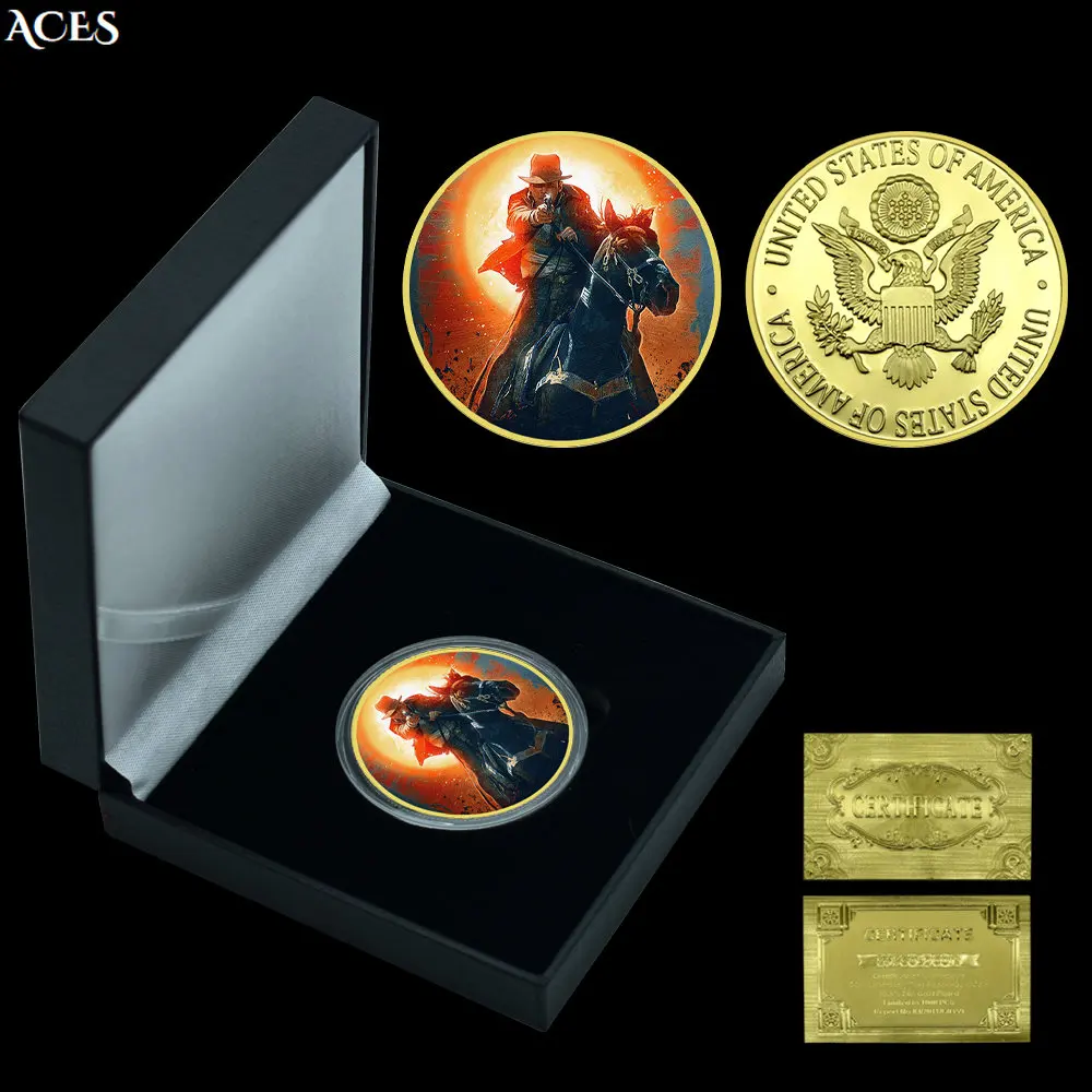 Us Classic Movie Gold Coin In Capsule Art Worth Collection With Certificate