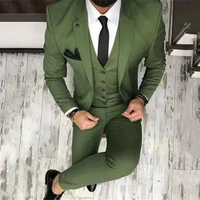 men suit one button groomsmen notched lapel groom tuxedos suit slim fit 3 piece %ef%bc%88blazer vest pants%ef%bc%89costume homme