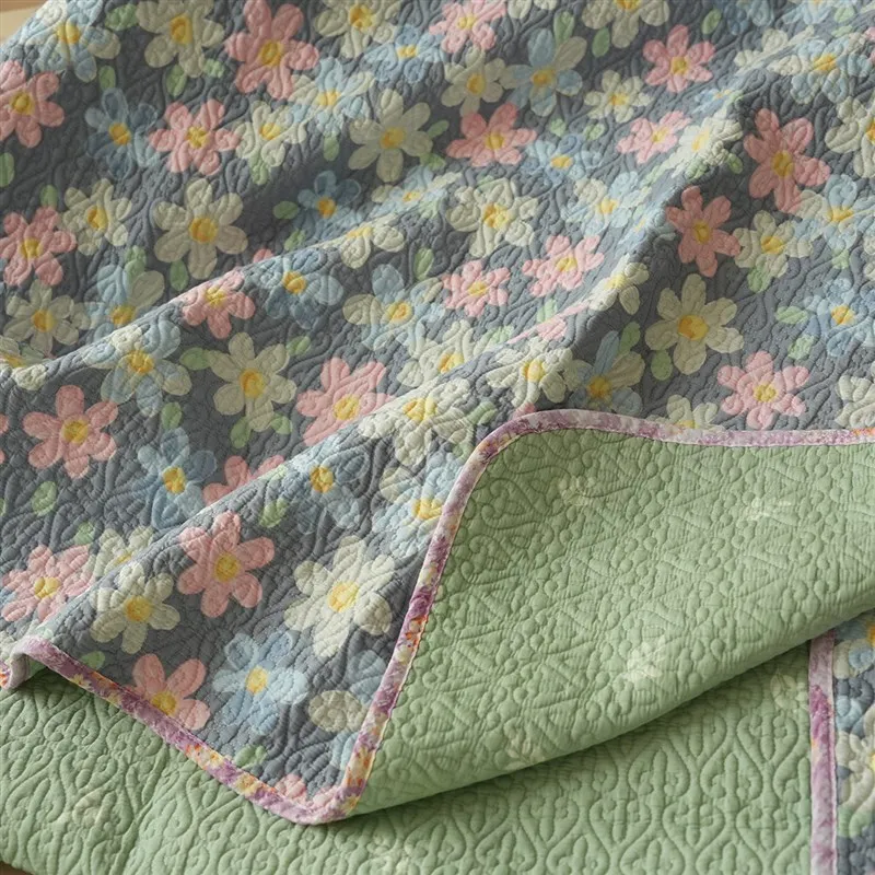 New Offline Color and Beautiful Quilting Thick Mattress Flat Not Wrinkle Double Bed Sheet