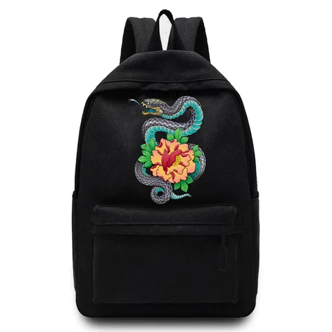 Женский рюкзак с цветной коброй, многофункциональный рюкзак для ноутбука на двойной молнии для подростков, Студенческая сумка через плечо, школьный рюкзак в Корейском стиле