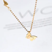 100 s925 sterling silver necklace classic gold color butterfly insect lady sweet simple fashion jewelry love gift for couples