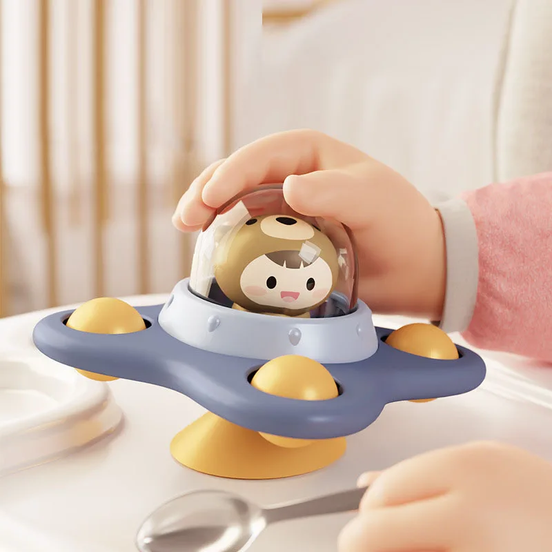 Baby Toys Suction Cup Spinner Toys for Toddlers Bear Hand Fidget Spinner Sensory Toys Stress Relief Baby Games Rotating Rattles